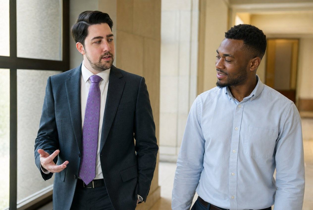 Kyle Steenland in courtroom or strategy session